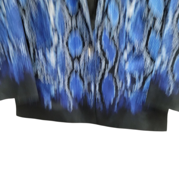 Michael Kors Blazer Womens 10 Black Blue Reptile Animal Print 3/4 Sleeves - Picture 5 of 6